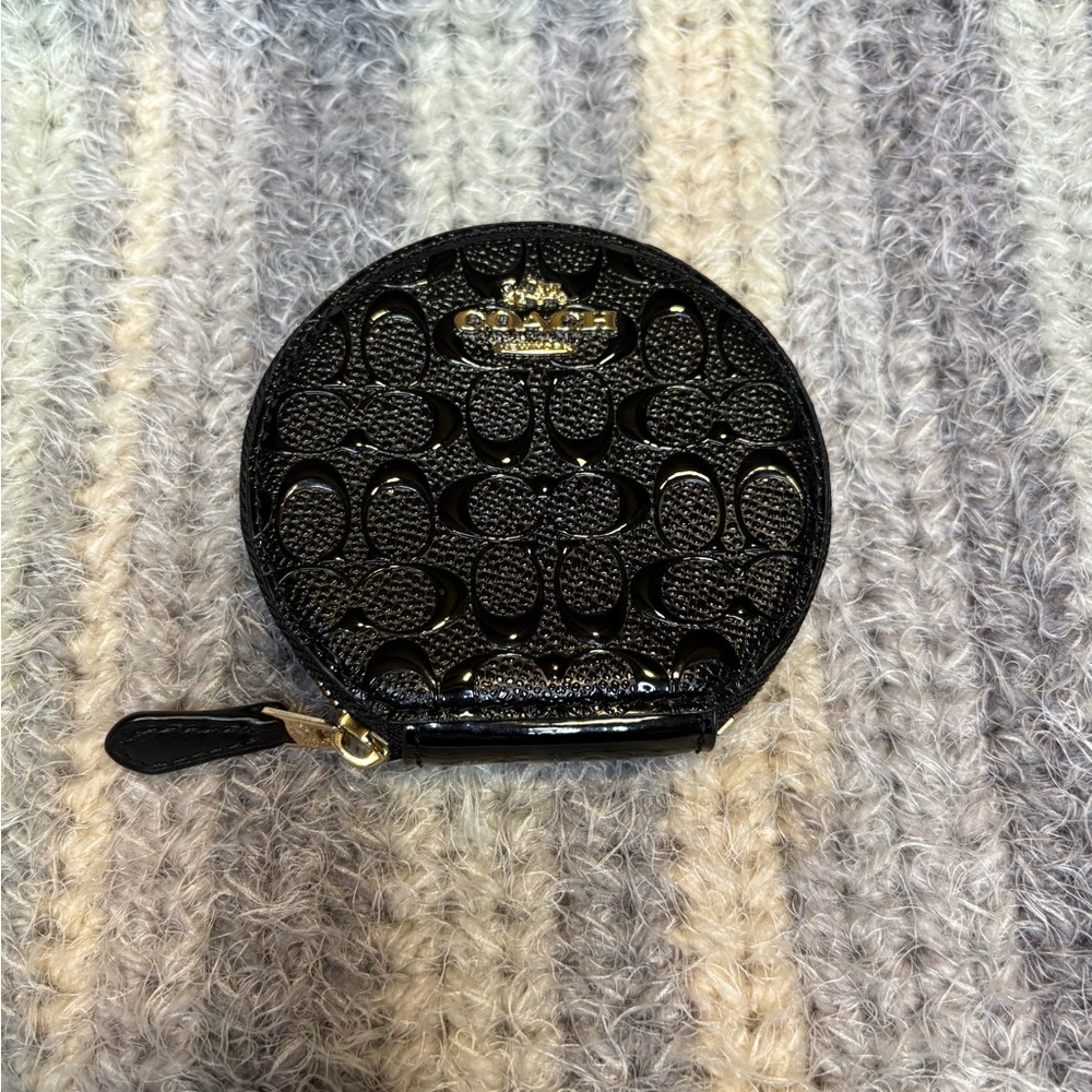Coach Patent Leather Debossed Coin Pouch